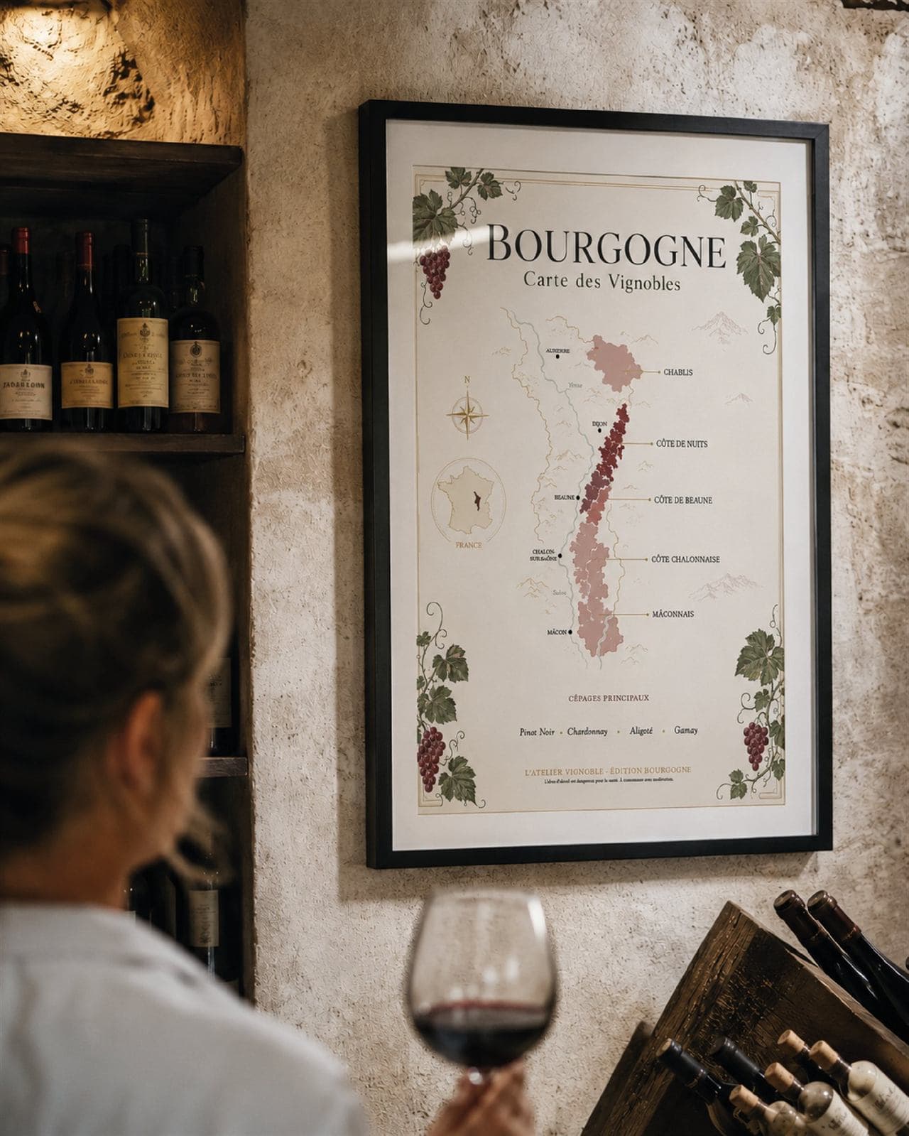 Affiches de L'Atelier Vignoble dans un intérieur